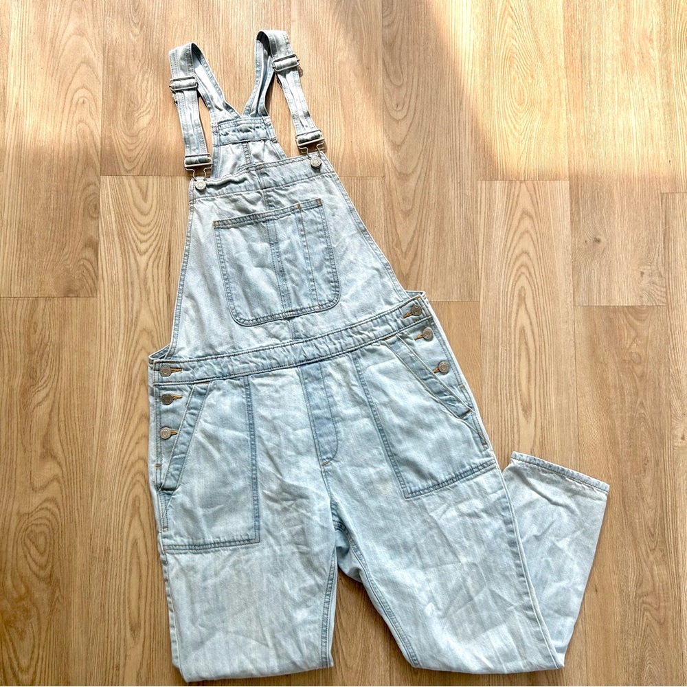 GAP Light Wash Denim Overalls Full Length - Picture 2 of 7